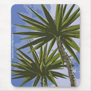 Alfombrilla De Ratón Foto con efecto de pintura de hojas de palmera Yuc