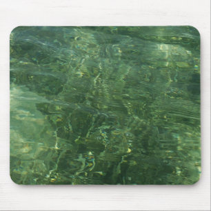 Alfombrilla De Ratón Foto de Agua sobre hierba marina II (Azul y Verde)