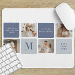 Alfombrilla De Ratón Foto de colección moderna y regalo del Día de los<br><div class="desc">Modern Collage Photo & Blue Happy Fathers Day Gift es un regalo personalizado y reflexivo para celebrar al hombre especial en tu vida en el Día del Padre. El regalo incluye un marco de fotografía de collage muy bien diseñado con espacio para múltiples imágenes, que permite capturar y mostrar tus...</div>