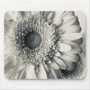 Alfombrilla De Ratón Foto de flor de margarita en blanco y negro