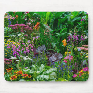 Alfombrilla De Ratón Foto de flores de verano de jardín de cottage ingl