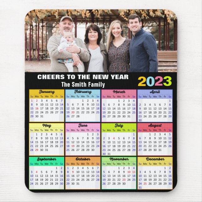 Alfombrilla De Ratón Foto de la familia de Personalizados del calendari (Frente)