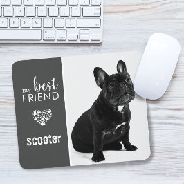Alfombrilla De Ratón Foto de mascota personalizada en blanco y negro de