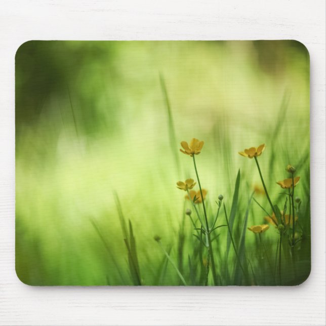 Alfombrilla De Ratón Foto de naturaleza de mariposa floral verde (Frente)
