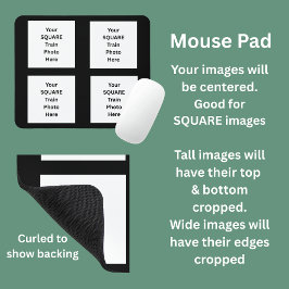 Alfombrilla De Ratón Foto de su tren Aquí 4 fotos cuadradas