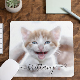 Alfombrilla De Ratón Foto de tu gatito mascota familiar lindo