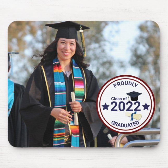 Alfombrilla De Ratón Foto del Día de Graduación con año (Frente)