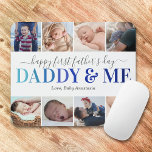 Alfombrilla De Ratón Foto del Día del Primer Padre, papá y yo<br><div class="desc">Elegante almohadilla de ratón de foto del primer padre con el lindo dicho "papi y yo" en una fuente de degradado azul,  6 fotos para que las reemplazes con las tuyas,  y el nombre de los niños.</div>