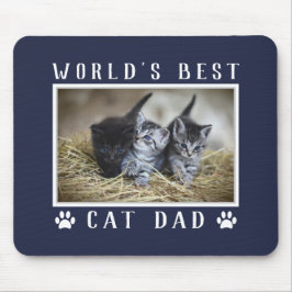 Alfombrilla De Ratón Foto del Mejor Papá Gato del Mundo Huellas de Pata