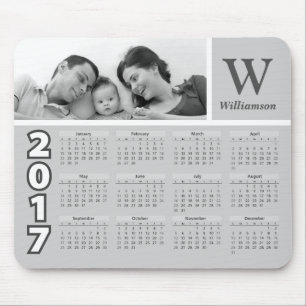 Alfombrilla De Ratón Foto Familiar   Calendario 2017 en Blanco y Negro