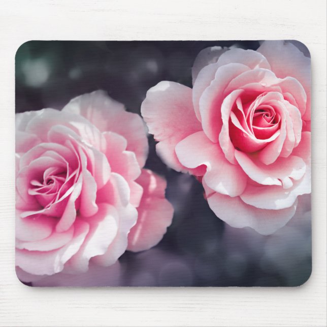 Alfombrilla De Ratón Foto floral de los rosas rosados femeninos (Frente)