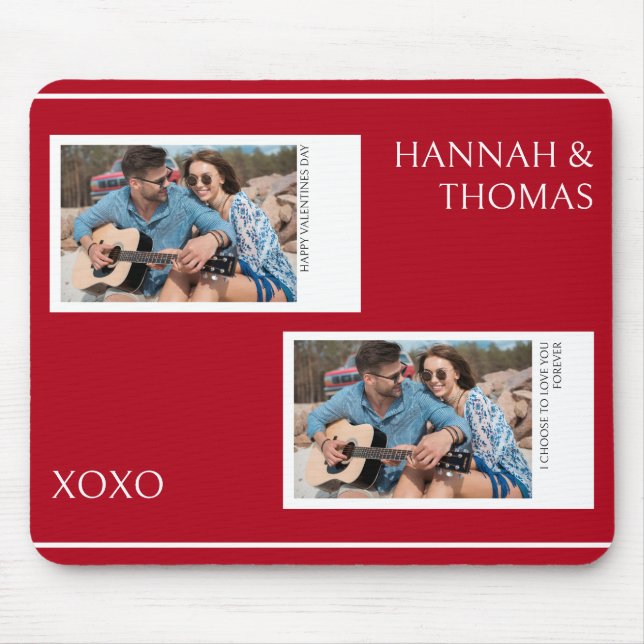 Alfombrilla De Ratón Foto moderna de Personalizado Día de San Valentín  (Frente)