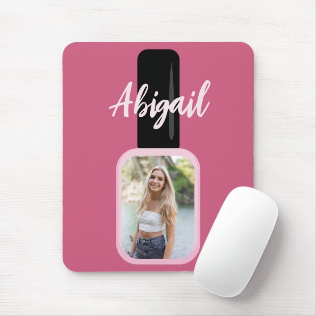 Alfombrilla De Ratón Foto personalizada de moda moderna Nail rosada Pol (Con ratón)
