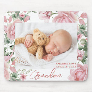 Alfombrilla De Ratón Foto personalizada floral nuevo bebé