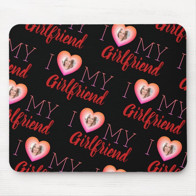 Alfombrilla De Ratón Foto personalizado Amo A Mi Novia Mousepad Negro (Frente)