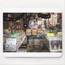 Foto retro de la antigua tienda de discos de vinil