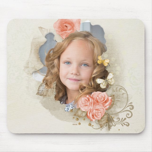 Alfombrilla De Ratón Foto Victoriana Floral Mouse Pad (Frente)