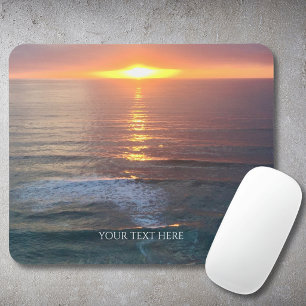 Alfombrilla De Ratón Foto y texto personalizados en puesta de sol