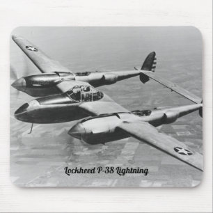 Alfombrilla De Ratón Fotografía de aviones de faro P-38 Lockheed
