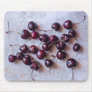 Alfombrilla De Ratón Fotografía de Cerezas Rojas Frescas
