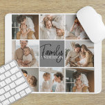 Alfombrilla De Ratón Fotografía de la familia Collage y regalo gris per<br><div class="desc">Crea un hermoso collage familiar personalizado con ocho fotos, acompañado de un nombre familiar personalizado en gris. Este regalo único y atento es perfecto para conmemorar momentos especiales y celebrar el amor y el vínculo dentro de una familia. El collage contiene ocho fotos cuidadosamente seleccionadas que se pueden proporcionar, mostrando...</div>