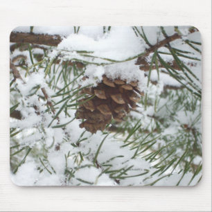 Alfombrilla De Ratón Fotografía de la naturaleza de la nieve de Pine Co