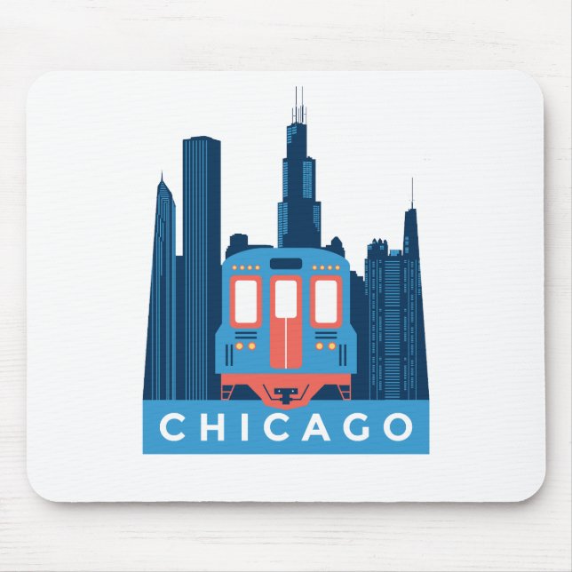 Alfombrilla De Ratón Fotografía de viaje por la línea aérea de Chicago (Frente)