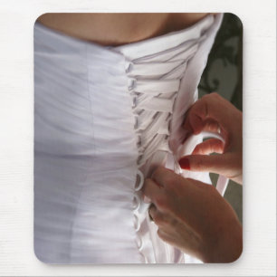 Alfombrilla De Ratón Fotografía del vestido de boda del cordón de la