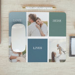 Alfombrilla De Ratón Fotografía moderna de la escuela familiar | Amar a<br><div class="desc">Presentando la "moderna foto del Collage familiar" | El amor vive aquí" regalo —un lindo y personalizado aguijón que celebra el amor y el calor de tu familia. Esta foto de collage única es una adición perfecta a la decoración de tu casa, capturando momentos y recuerdos preciados que definen el...</div>