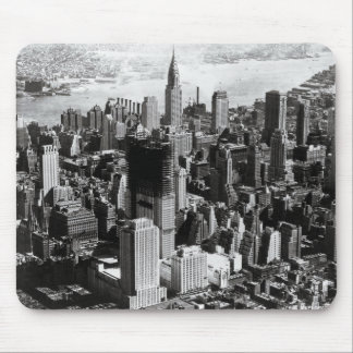 Alfombrilla De Ratón Fotografía negra y blanca de Manhattan aérea