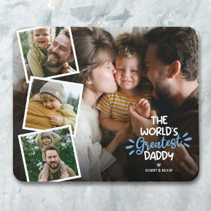 Alfombrilla De Ratón Fotomontaje del mejor papá del mundo