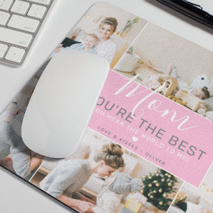 Alfombrilla De Ratón Fotos personalizados de mamá, eres lo mejor   Pers