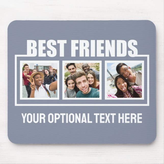 Alfombrilla De Ratón Fotos, texto y color de los mejores amigos persona (Frente)