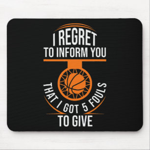 Alfombrilla De Ratón Fouls de Baloncesto Cita Funny Baloncesto 5 Foul C