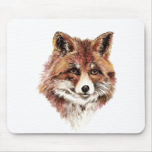 Alfombrilla De Ratón Fox rojo lindo, naturaleza de la acuarela, fauna