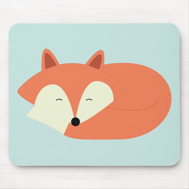 Alfombrilla De Ratón Fox rojo soñoliento (Frente)