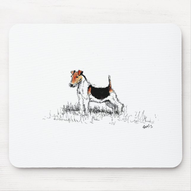 Alfombrilla De Ratón Fox Terrier de pie orgulloso (Frente)