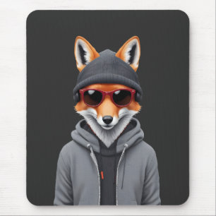 Alfombrilla De Ratón Fox usando Hoodie Funny Guay Animal Character Art