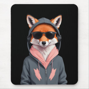 Alfombrilla De Ratón Fox usando Hoodie Funny Guay Animal Character Art
