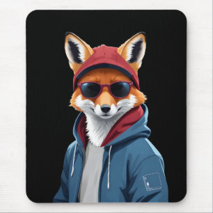 Alfombrilla De Ratón Fox usando Hoodie Funny Guay Animal Character Art