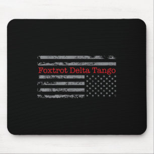 Alfombrilla De Ratón Foxtrot Delta Tango Flag Vintage Upside Down Usa F