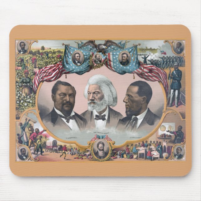 Alfombrilla De Ratón Fr3d3rick Bailey Douglass con negro abolicionista (Frente)