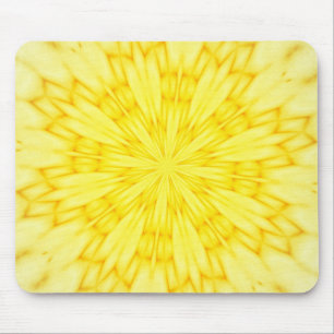 Alfombrilla De Ratón Fractal amarillo del flor