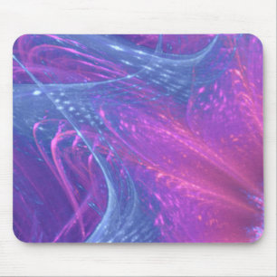Alfombrilla De Ratón Fractal asimétrico de magenta azul Mousepad