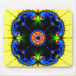 Alfombrilla De Ratón Fractal azul Mousepad del remolino
