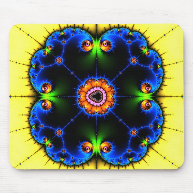 Alfombrilla De Ratón Fractal azul Mousepad del remolino (Frente)