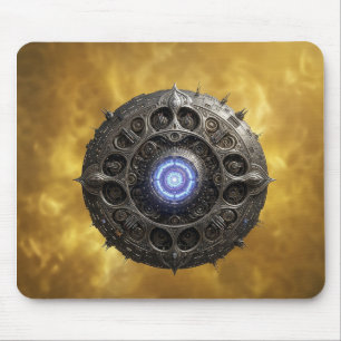 Alfombrilla De Ratón Fractal de Julia Manipulado sobre Fondo Dorado