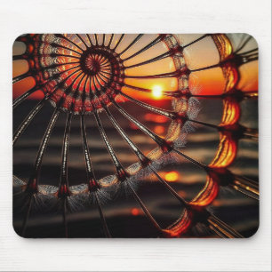Alfombrilla De Ratón Fractal espiral antes del atardecer oceánico