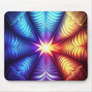Alfombrilla De Ratón Fractal Lyapunov azul morado