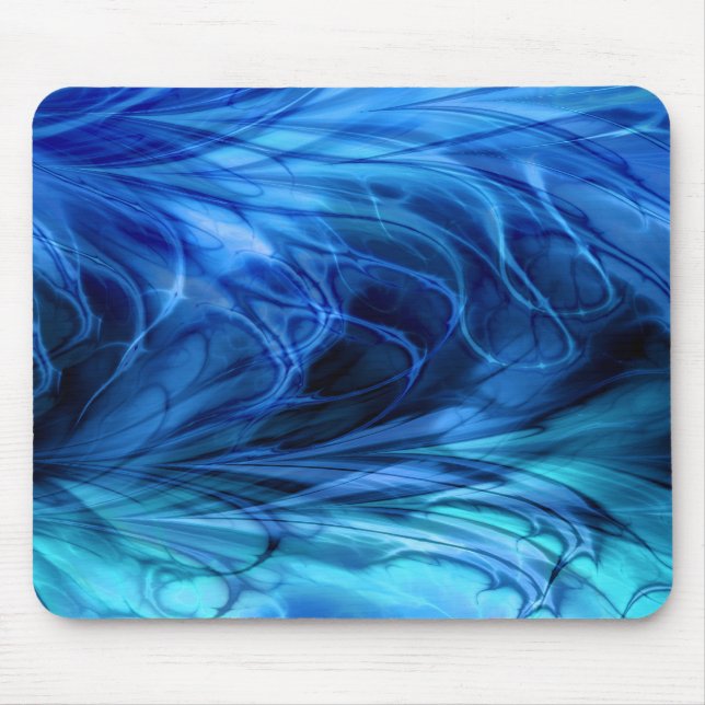 Alfombrilla De Ratón Fractal Mousepad azul de mármol (Frente)